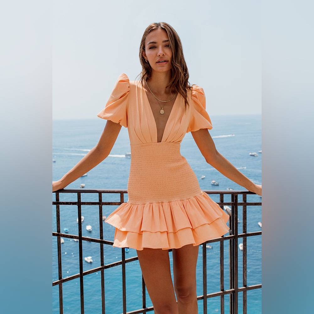 HELLO MOLLY LA DEVOTEE DRESS PEACH Size‎ 6 NWT